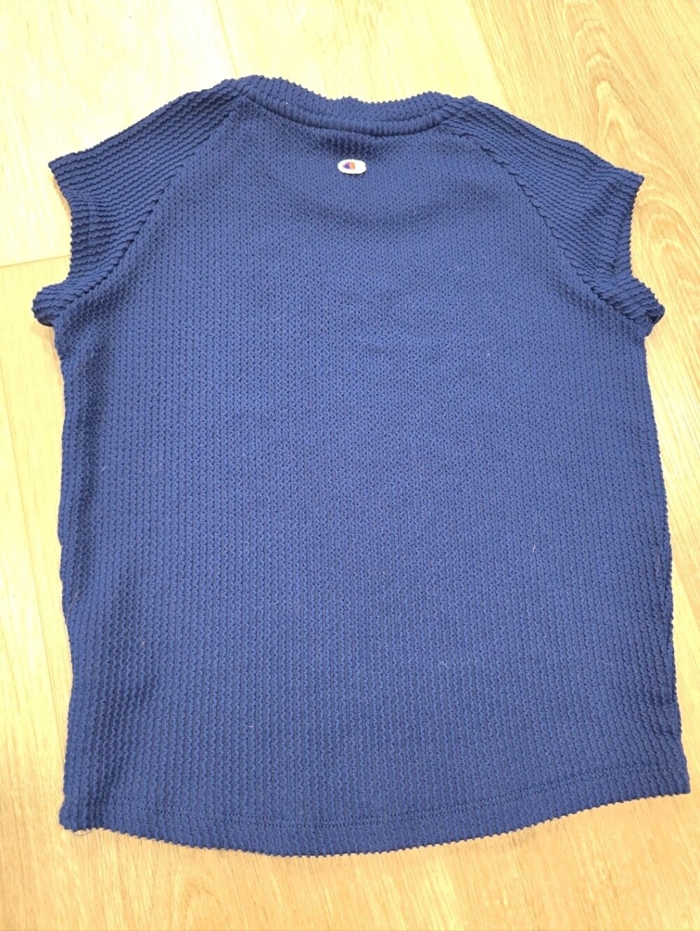 Champion Girls Textured Knit Sleeveless Baby Tee Dark Blue Size Large 14 - Picture 5 of 5